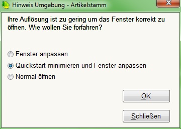 Hinweis Umgebung
